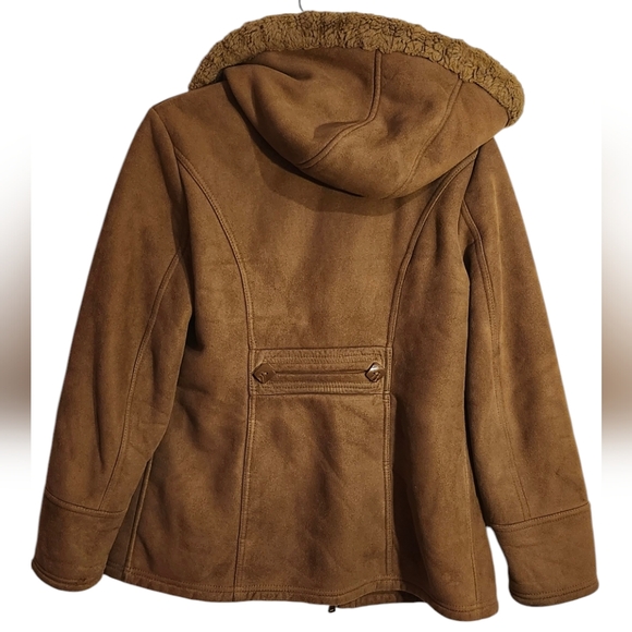 Esprit Fur Lined Coat, Faux Suede / Faux Fur, Vintage Esprit, Size Small - Picture 4 of 11